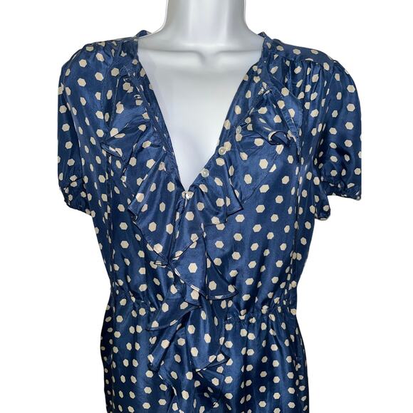 NWOT Anthropologie Lil Hailstones Silk Ruffle Trim Dress – Size 10 - Picture 2 of 7